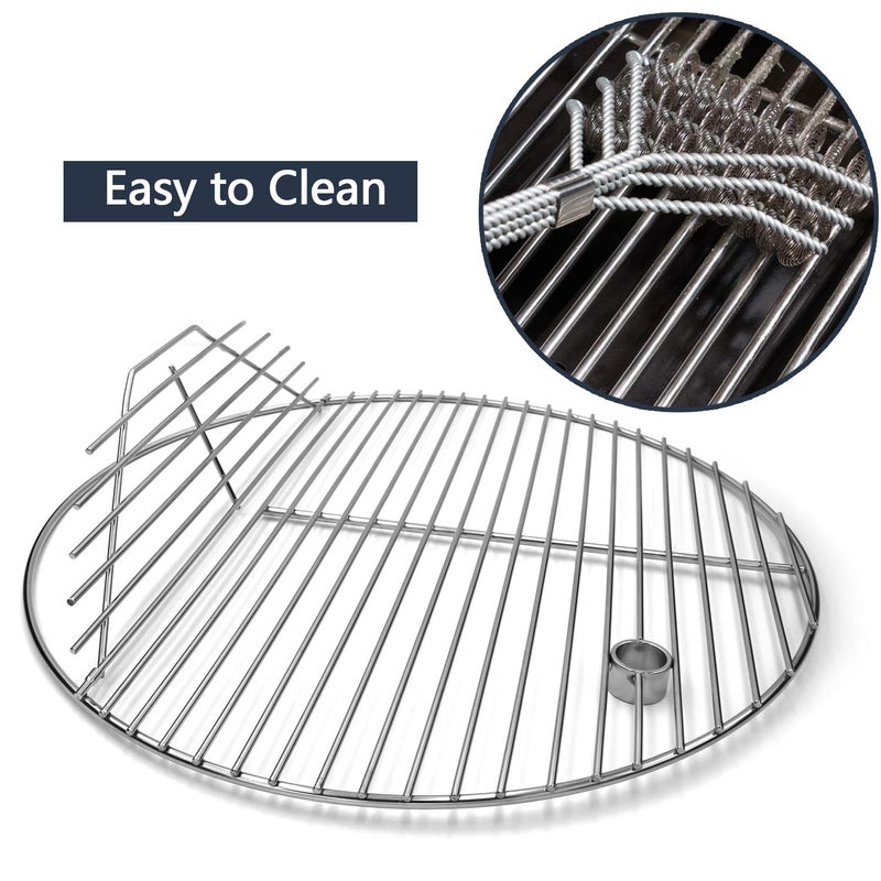 Hongso 19.5" 304 Stainless Steel Round Grill Grates for Akorn Kamado Ceramic Grill, Char-Griller E16620 16620 6719 E56720 6520 16820 6020 6620, Pit Boss K24, Louisiana Grills K24 Charcoal Grill - Image 4